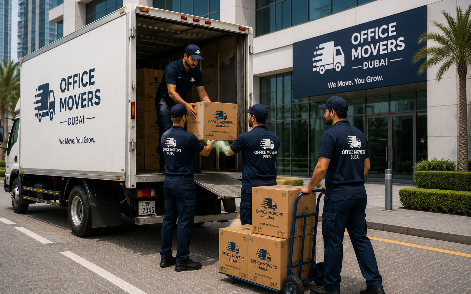 Office moving team working on a professional office relocation in Dubai — photo 3