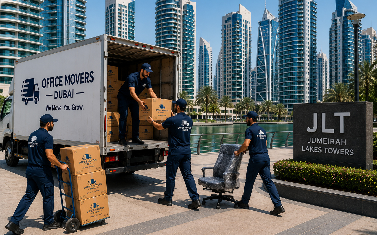 Office moving team working on a professional office relocation in Dubai — photo 6