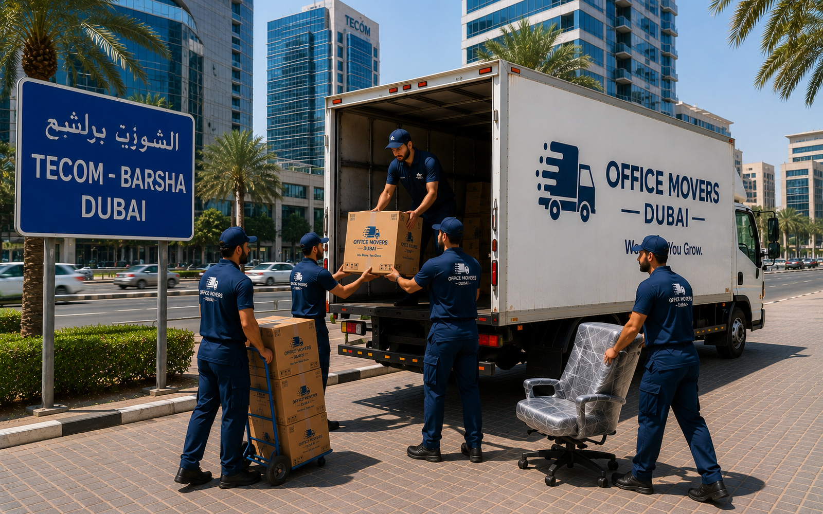 Office moving team working on a professional office relocation in Dubai — photo 11