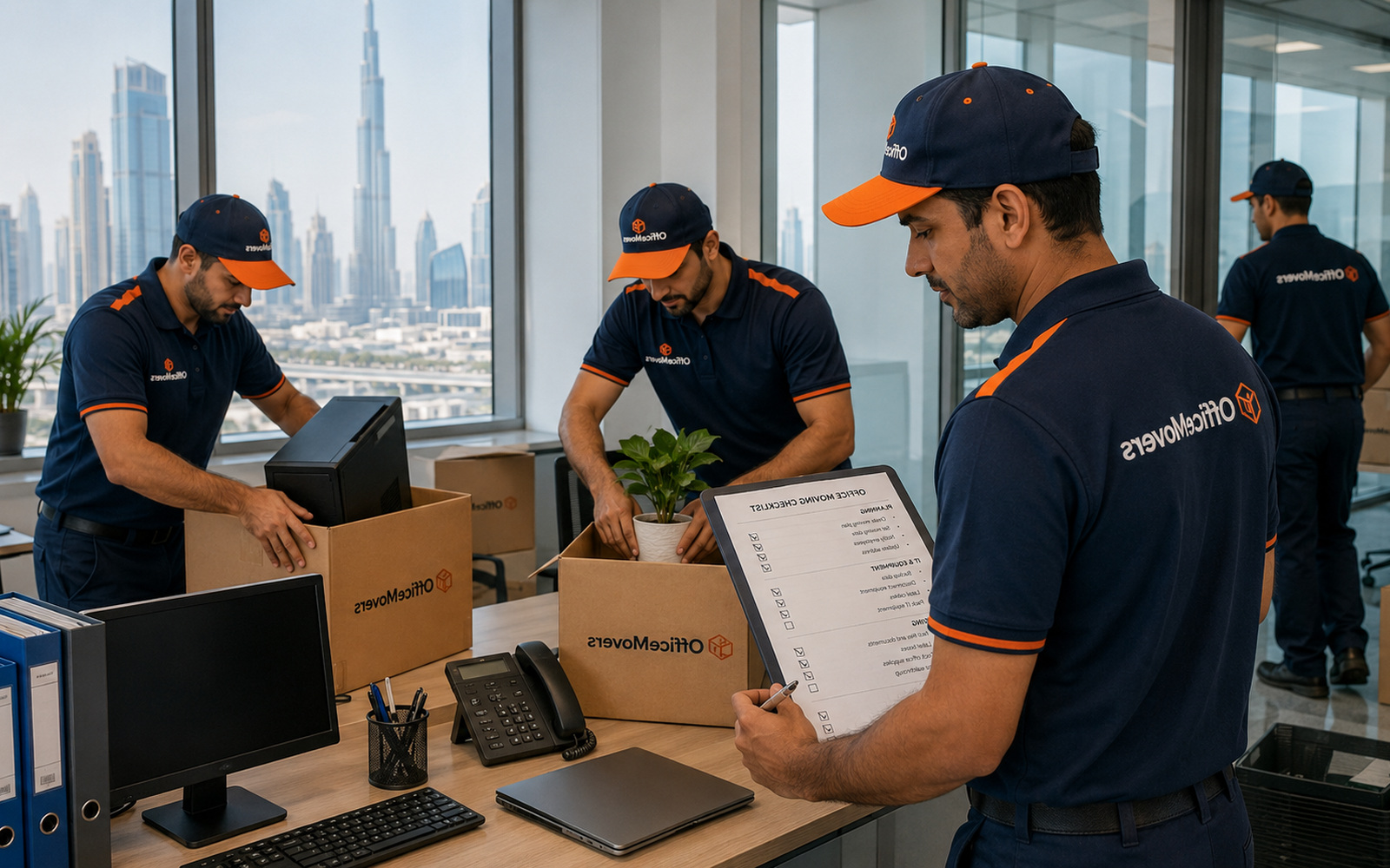 Office moving team working on a professional office relocation in Dubai — photo 14