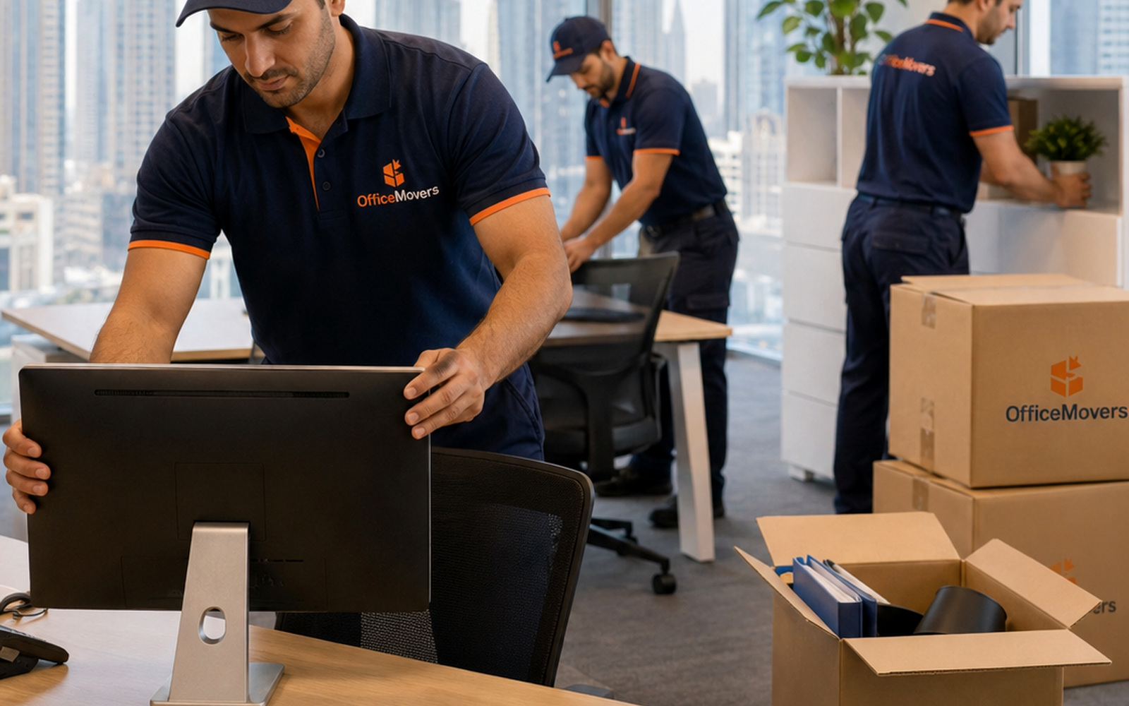 Office moving team working on a professional office relocation in Dubai — photo 16